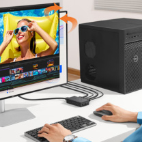 绿联 UGREEN 切换器 35987(AK501/8-1) HDMI1.4版KVM 8进1出 实现多设备共享