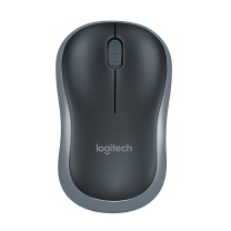 罗技 Logitech 无线鼠标 M185 带2.4G接收器-USB (黑色灰边)