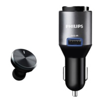 飞利浦 PHILIPS 无线充电车载蓝牙耳机 SHB1803C (深灰色)