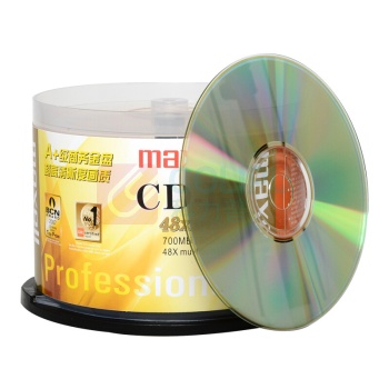 麦克赛尔 maxell 光盘 CD-R 50片/筒 (金色) 48X/52X 700MB