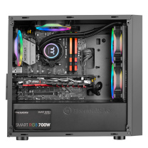 Tt Commander FP 启航者F1 Mini小机箱水冷电脑主机(支持MATX主板/支持背线/侧透/钢板0.6mm/U3) (黑色)