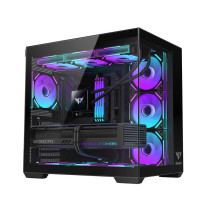 航嘉 Huntkey 电脑主机 MVP Apollo Pro 阿波罗大师版 海景房 电竞 台式机箱 全景版 (黑色)