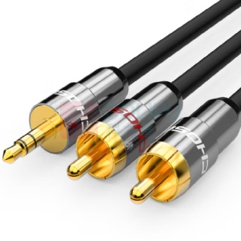 秋叶原 CHOSEAL 3.5mm音频线一分二 3.5转双莲花头2RCA红白公对公连接线音箱转接线 2RCA 