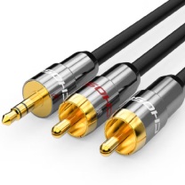 秋叶原 CHOSEAL 3.5mm音频线一分二 3.5转双莲花头2RCA红白公对公连接线音箱转接线 2RCA 