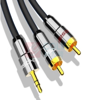 秋叶原 CHOSEAL 3.5mm音频线一分二 3.5转双莲花头2RCA红白公对公连接线音箱转接线 2RCA 