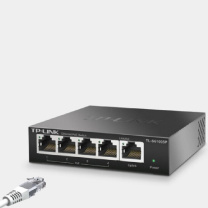 普联 TP-LINK 口千兆PoE交换机 企业级交换器 TL-SG1005P 商用4口PoE非网管交换机 监控网络网线分线器 