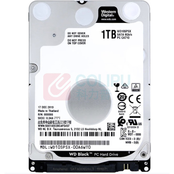 西部数据 WD 机械硬盘 WD10SPSX 1TB, 7200转, 64MB, 2.5英寸,SATA