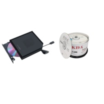 华硕 ASUS USB移动光驱 SDRW-08V1M-U &KDA DVD-RW 4速4.7G档案系列50片