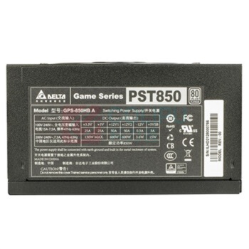 台达 电脑电源 PST白金850 850W, 80PLUS白金牌, 支持背线, 主动式PFC (白色)