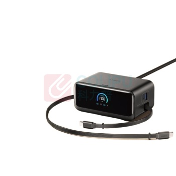 安克 ANKER 100W多口氮化镓桌面充电器 A91C8 插排+充电器+70cm伸缩快充线 (黑色)