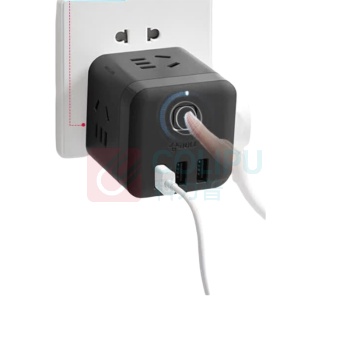 公牛 BULL 无线魔方USB插座 GN-U303WH 总控3位五孔+3USB (黑色) 10007541