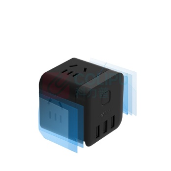 公牛 BULL 无线魔方USB插座 GN-U303WH 总控3位五孔+3USB (黑色) 10007541