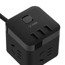 公牛 BULL 魔方智能USB插座 GN-U303H 总控3位五孔+3USB 3米 (黑色) 10007518