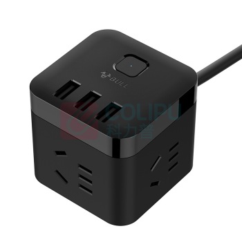 公牛 BULL 魔方智能USB插座 GN-U303H 总控3位五孔+3USB 3米 (黑色) 10007518