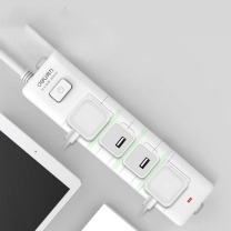 得力 deli 3C认证国标安全插座 18251 4位总控开关, 全长2米
