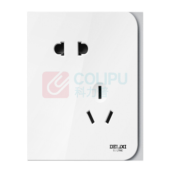 德力西 开关插座面板 CD887系列 10A斜五孔插座 (白色)