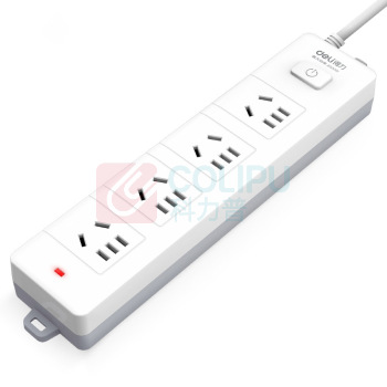 得力 deli 延长线插座 18253 4组合孔3米 ((白))