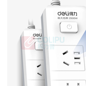 得力 deli 延长线插座 18253 4组合孔3米 ((白))