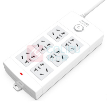 得力 插座 18205 6位 3米 (白色) 最大功率2500W