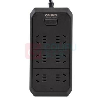 得力 插座 18335-02 6位 2米 (深灰色) 最大功率2500W
