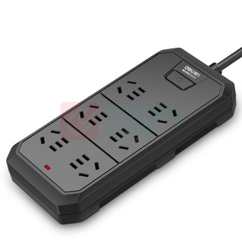 得力 插座 18335-02 6位 2米 (深灰色) 最大功率2500W