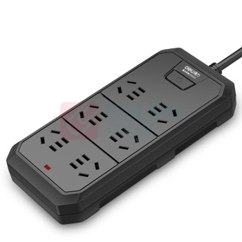 得力 插座 18335-02 6位 2米 (深灰色) 最大功率2500W