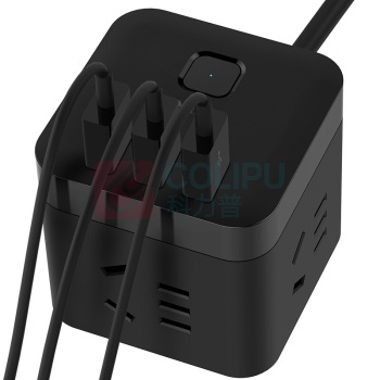 公牛 BULL 魔方USB插座 GN-U303H 总控3位五孔+3USB 1.5米 (黑色) 10007516