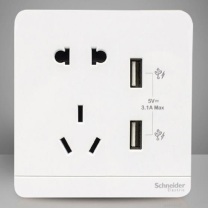 施耐德 Schneider 五孔双USB E83426102USB-WE-C11 (白)