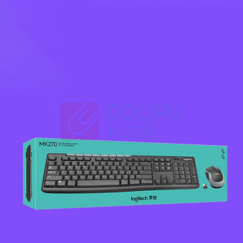 罗技 Logitech 无限光电键鼠套装 MK270 键盘440*140*30mm 鼠标100*58*34mm