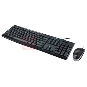 罗技 Logitech 有线鼠标键盘套装 MK200 (黑色)