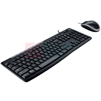 罗技 Logitech 有线鼠标键盘套装 MK200 (黑色)