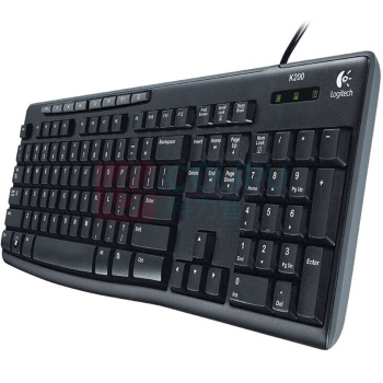 罗技 Logitech 有线鼠标键盘套装 MK200 (黑色)
