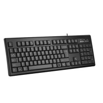 双飞燕 A4TECH 有线键盘 WK-100 (A4TECH) WK-100 104键 USB接口 黑色ht (黑色)