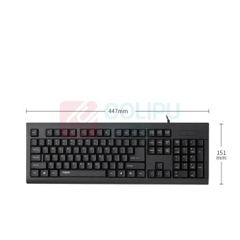 雷柏 RAPOO 有线键盘 K150 (黑色) USB接口