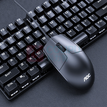 AOC 键盘鼠标套装 GKM410 有线全尺寸青轴 (黑色)