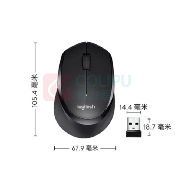 罗技 Logitech 无线静音鼠标 M330 带2.4G接收器-USB (黑色)