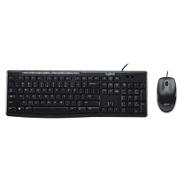 罗技 Logitech 鼠标键盘套装 MK200 有线+USB (黑色)
