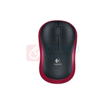 罗技 Logitech 无线鼠标 M186 带2.4G接收器-USB (黑色红边)