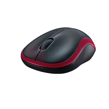 罗技 Logitech 无线鼠标 M186 带2.4G接收器-USB (黑色红边)