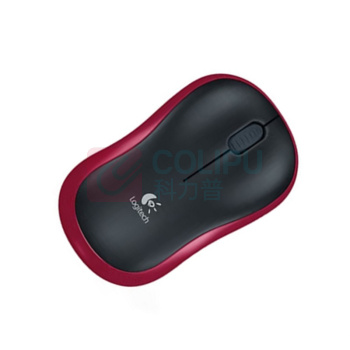 罗技 Logitech 无线鼠标 M186 带2.4G接收器-USB (黑色红边)