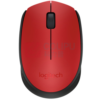 罗技 Logitech 无线鼠标 M170 带2.4G接收器-USB (红色)