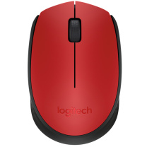 罗技 Logitech 无线鼠标 M170 带2.4G接收器-USB (红色)