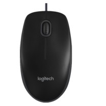 罗技 Logitech 有线鼠标 B100 有线+USB (黑色)