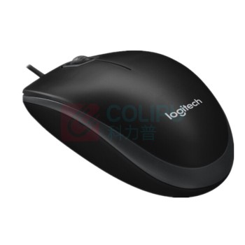 罗技 Logitech 有线鼠标 B100 有线+USB (黑色)