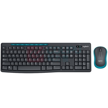 罗技 Logitech 无线键鼠套装 MK275 带2.4G接收器-USB (黑蓝色)