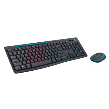 罗技 Logitech 无线键鼠套装 MK275 带2.4G接收器-USB (黑蓝色)