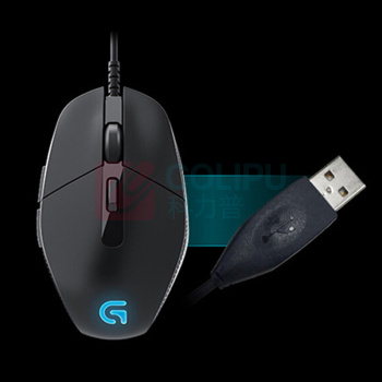 罗技 Logitech 电竞游戏鼠标 GG302 (黑) 有线