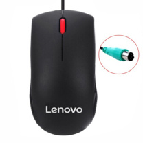 联想 lenovo 大红点有线联想圆口鼠标 PS/2接口 