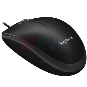 罗技 Logitech 有线鼠标 B100 有线+USB (黑色) 单位:个