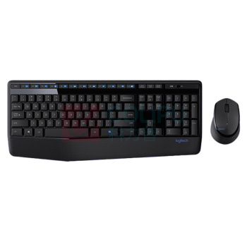 罗技 Logitech 无线办公键鼠套装 全尺寸带手托 MK346P USB接口 (黑色) (MK345同款)